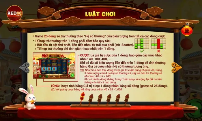 Luật chơi phá cỗ đèn rồng Red88 trong game